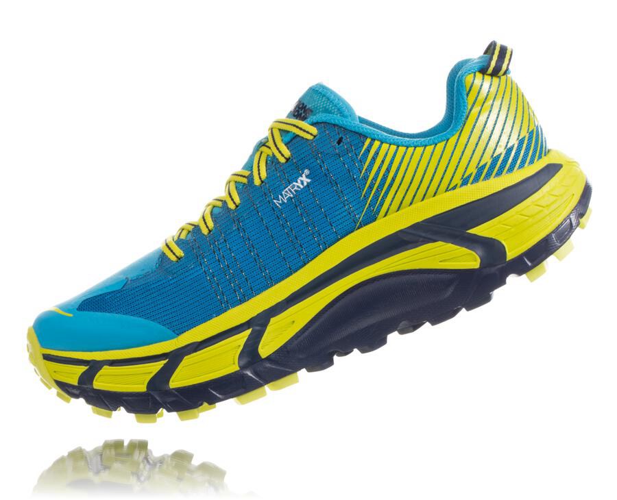 Zapatillas Trail Hoka One One Hombre - Evo Mafate 2 - Azules/Verde - UDT284097